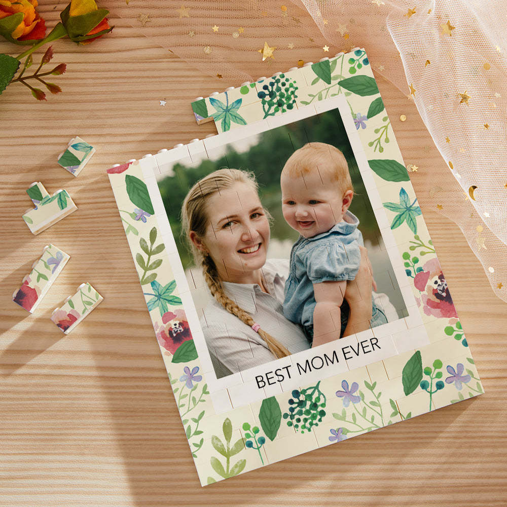 Custom Building Block Puzzle Vertical Building Photo Brick Best Mum Ever Mother's Day Gifts