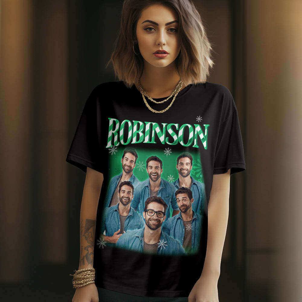 Personalized Photo T-shirt Vintage Tee Custom Name and Photo Vintage Tee Gift Women and Men - makephotopuzzleuk