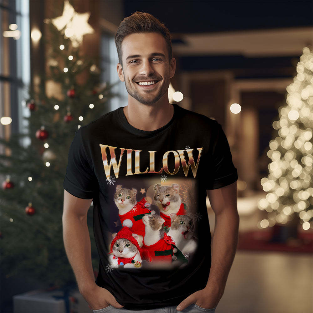 Personalized Photo Vintage Tee Custom Name and Photo T-Shirt Vintage Couple T-shirt - makephotopuzzleuk