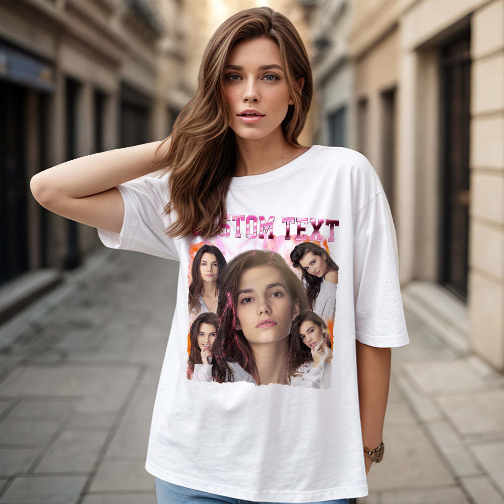 Custom Text and Photo Vintage Tee Custom Bootleg T-Shirts for Men and Women - makephotopuzzleuk