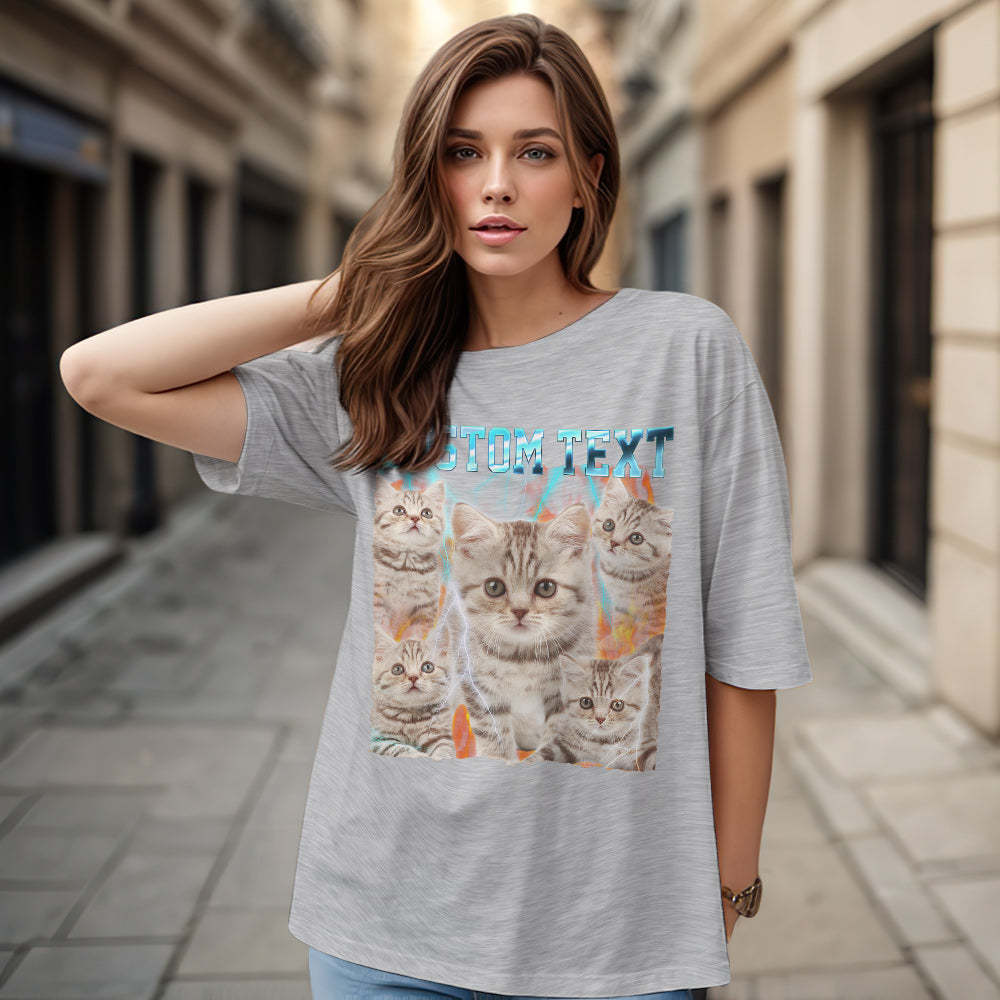 Custom Text and Photo Vintage Tee Custom Bootleg T-Shirts for Men and Women - makephotopuzzleuk