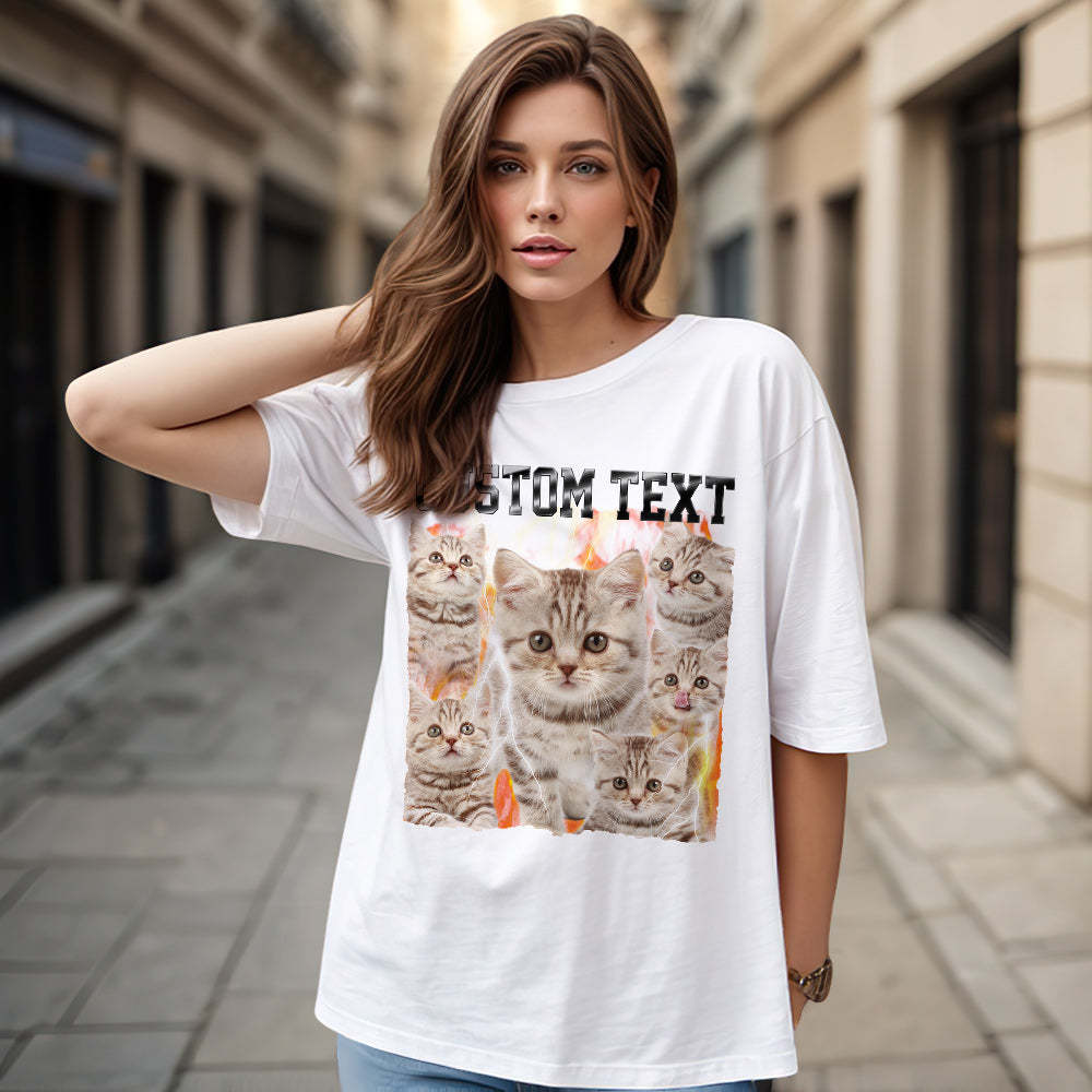 Custom Text and Photo Vintage Tee Custom Bootleg T-Shirts for Men and Women - makephotopuzzleuk