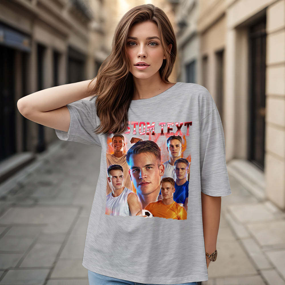 Custom Text and Photo Vintage Tee Custom Bootleg T-Shirts for Men and Women - makephotopuzzleuk