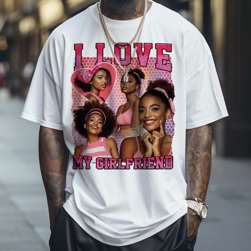 Custom Photo and Name Vintage Tee Personalized T-shirt Gifts for Him/Her - makephotopuzzleuk