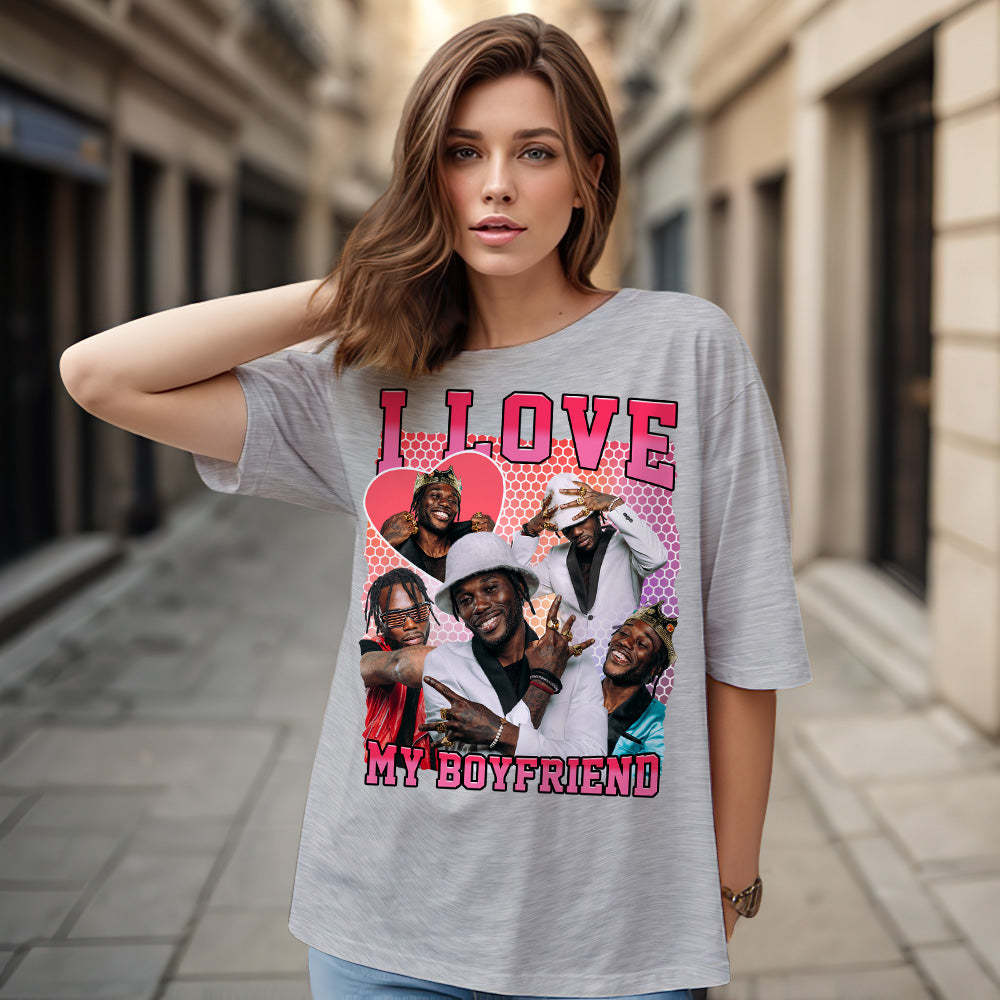 Custom Photo and Name Vintage Tee Personalized T-shirt Gifts for Him/Her - makephotopuzzleuk