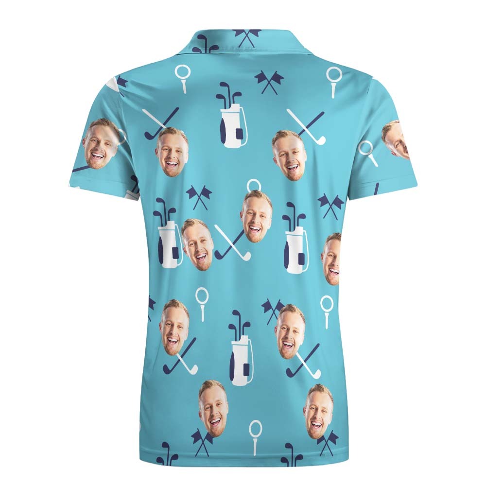 Custom Men's Face Polo Shirt Golf Polo Shirts For Him Golf Clubs - makephotopuzzleuk
