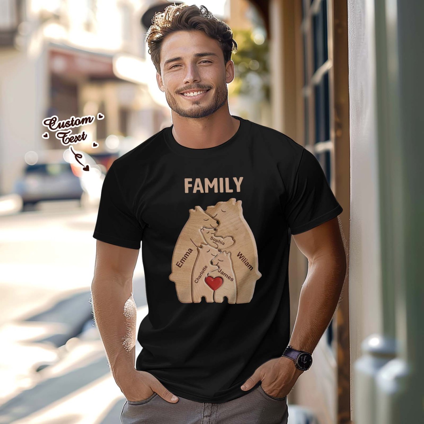 Custom Bear Family Name T-shirt Personalized T-shirt Gifts for Family