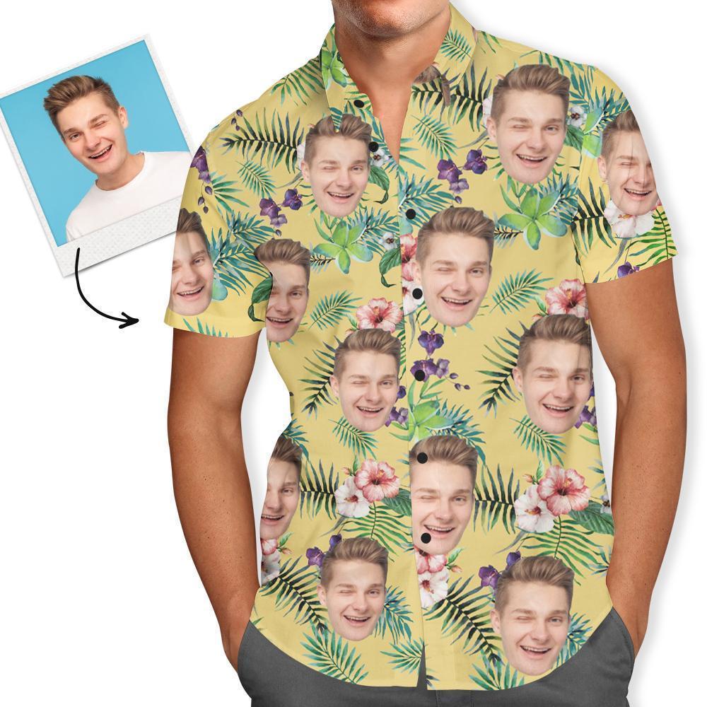 Personalised Photo Hawaiian Shirts Flowers Father's Day Gift