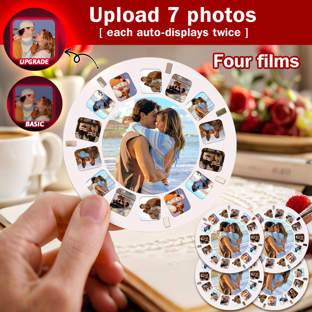 Custom Upgrade 3D Viewfinder and Reel – Personalized Gift with your own photos Text and Photo Viewer Multiple Films Available Valentine's Day Gifts