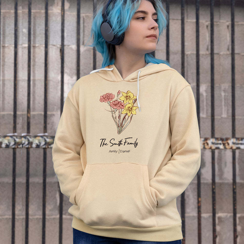 Custom Birth Flower Bouquet Sweatshirt Personalised Birth Flower Sweater Gifts for Mom - mymoonlampuk