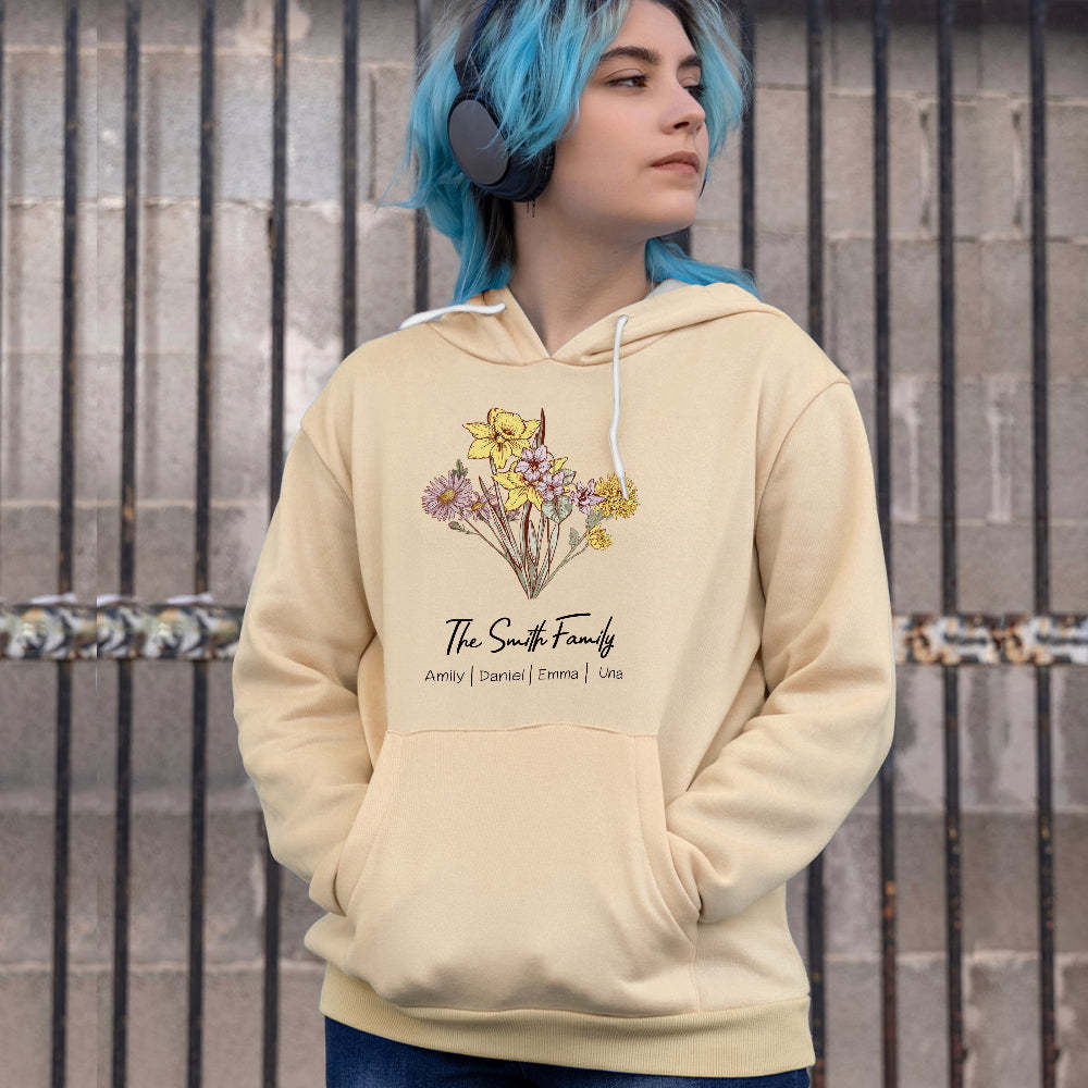 Custom Birth Flower Bouquet Sweatshirt Personalised Birth Flower Sweater Gifts for Mom - mymoonlampuk