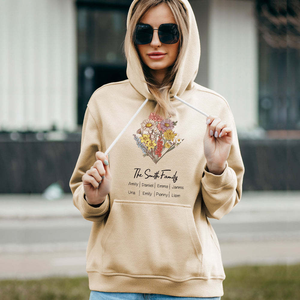 Custom Birth Flower Bouquet Sweatshirt Personalised Birth Flower Sweater Gifts for Mom - mymoonlampuk
