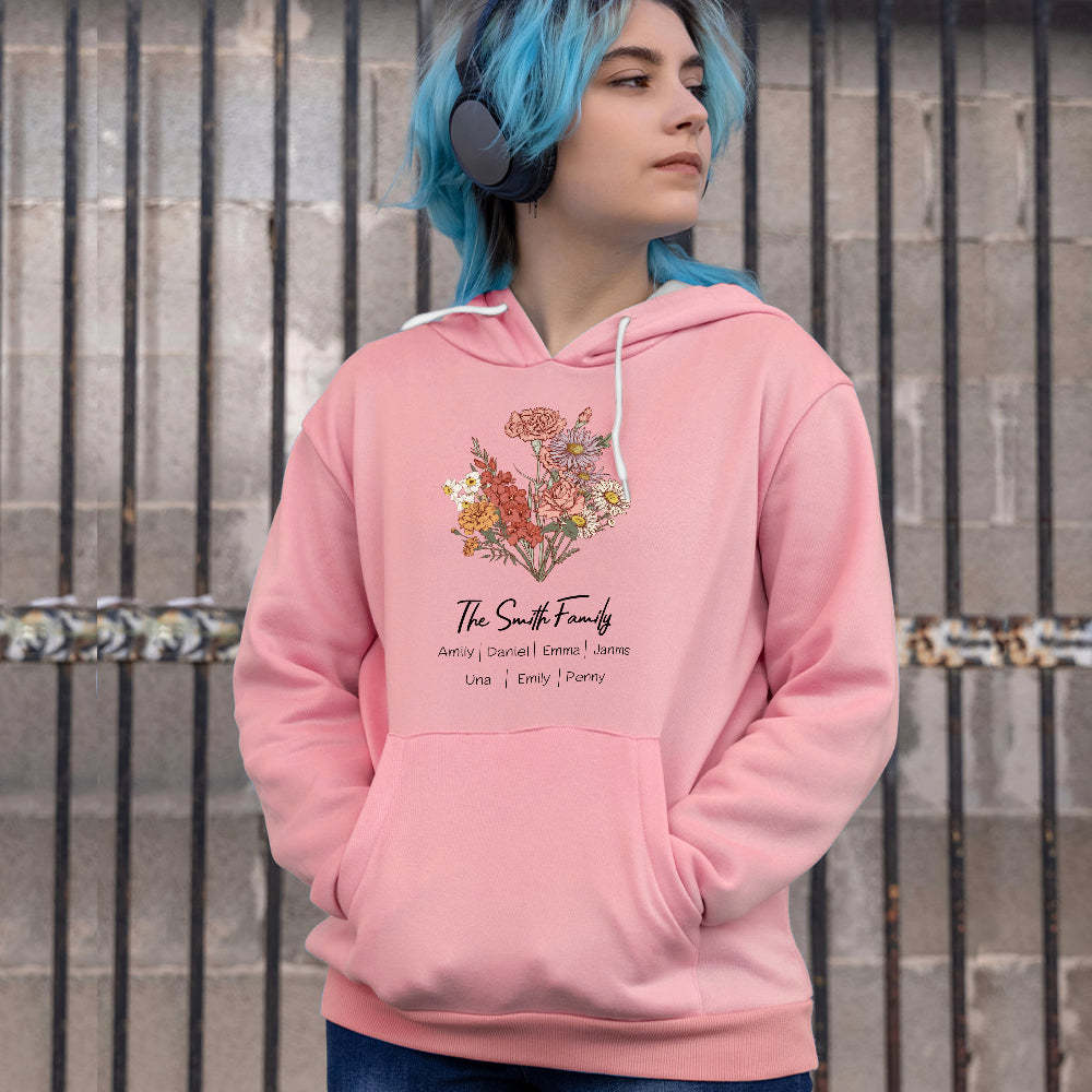 Custom Birth Flower Bouquet Sweatshirt Personalised Birth Flower Sweater Gifts for Mom - mymoonlampuk