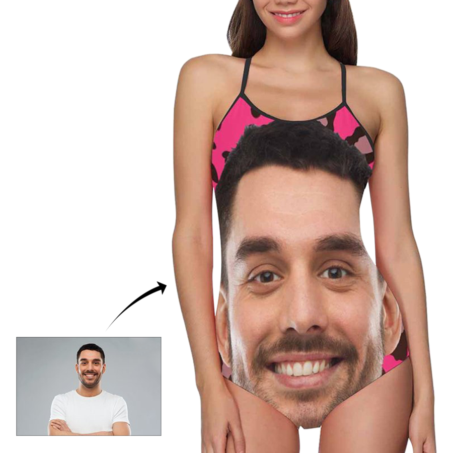 Custom Face Photo Funny Women's Slip One Piece Swimsuit