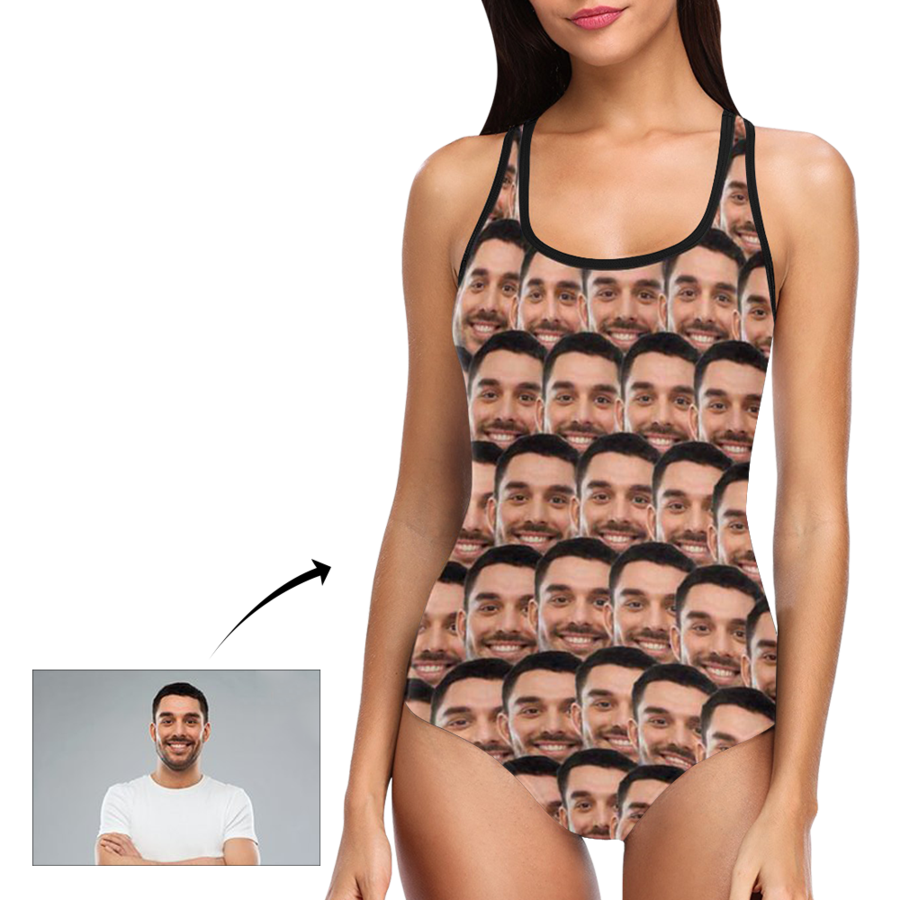 Custom Face Photo Women's One Piece Sexy Swimsuit