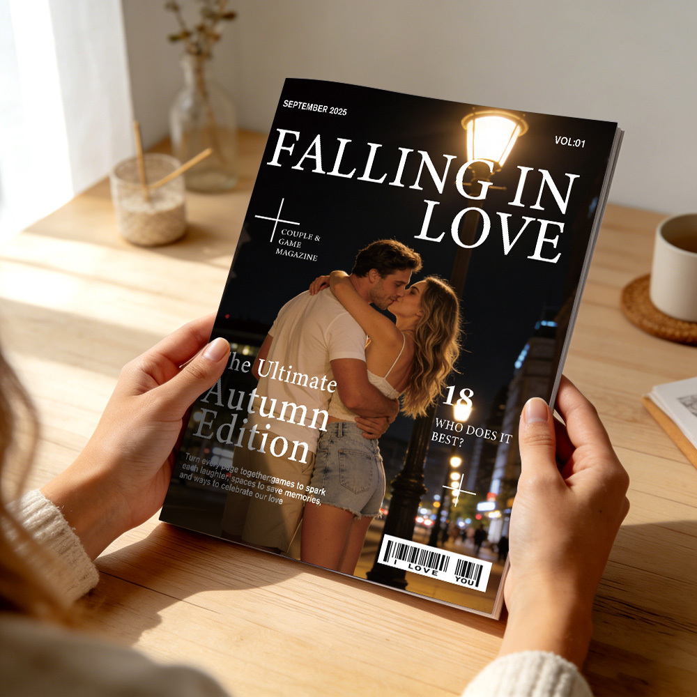 Personalised FALLING IN LOVE Magazine for Couples on Valentine's Day