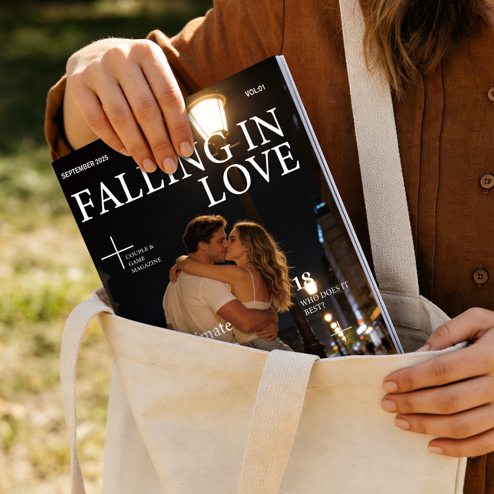 Personalised FALLING IN LOVE Magazine for Couples on Valentine's Day