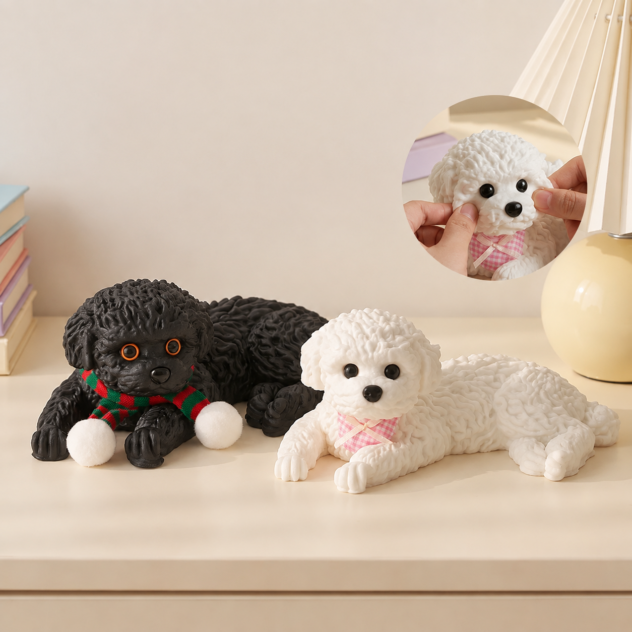 Ultra-Realistic Squishy Dog Figurine – Cute Stress Relief Fidget & Car Dashboard Ornament - makephotopuzzleuk