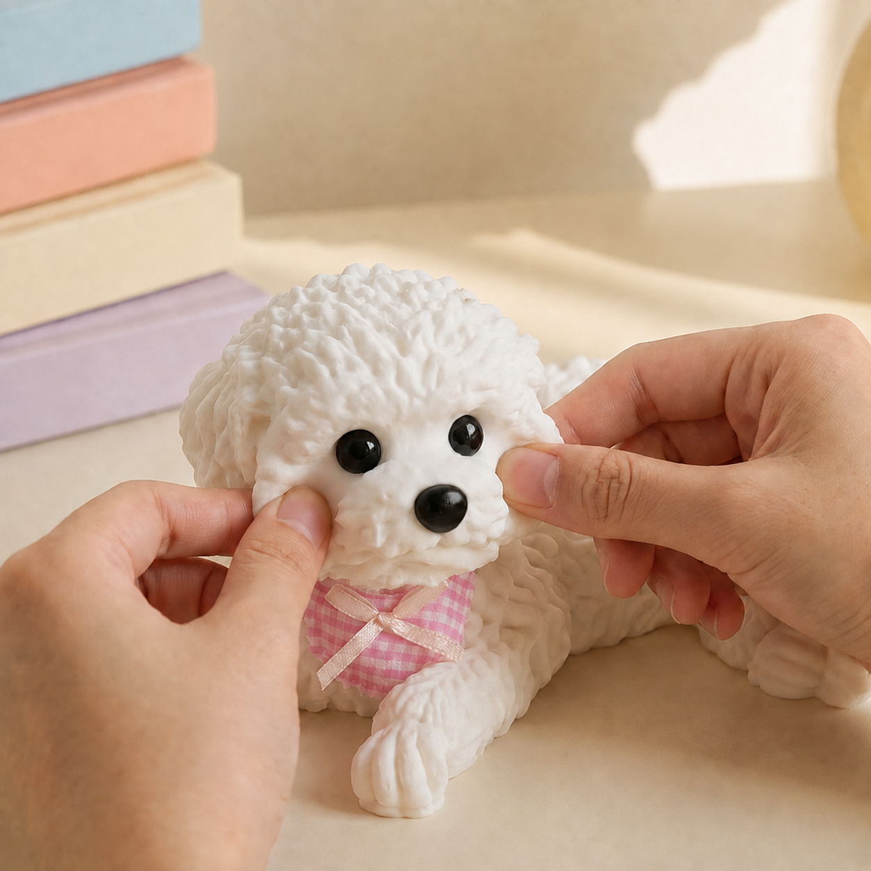 Ultra-Realistic Squishy Dog Figurine – Cute Stress Relief Fidget & Car Dashboard Ornament - makephotopuzzleuk