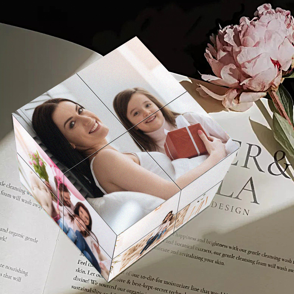 Custom Infinity Photo Cube For Mothering Sunday Multiphoto Rubic Cube Mother's Day Gift For Mum