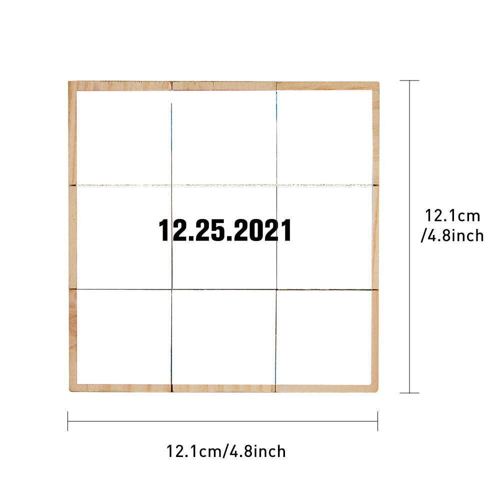 Personalised Photo Wooden Rubic's Cube Home Ornament Gift for Valentines - makephotopuzzleuk