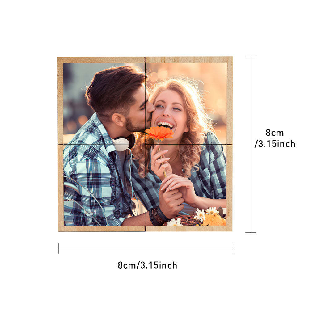 Personalised Photo Wooden Rubic's Cube Home Ornament Rubic's Cube Gift for Valentines - makephotopuzzleuk