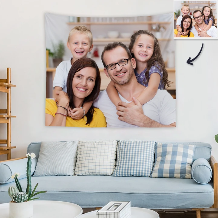 Custom Photo Tapestry Wall Decor Personalized Tapestry