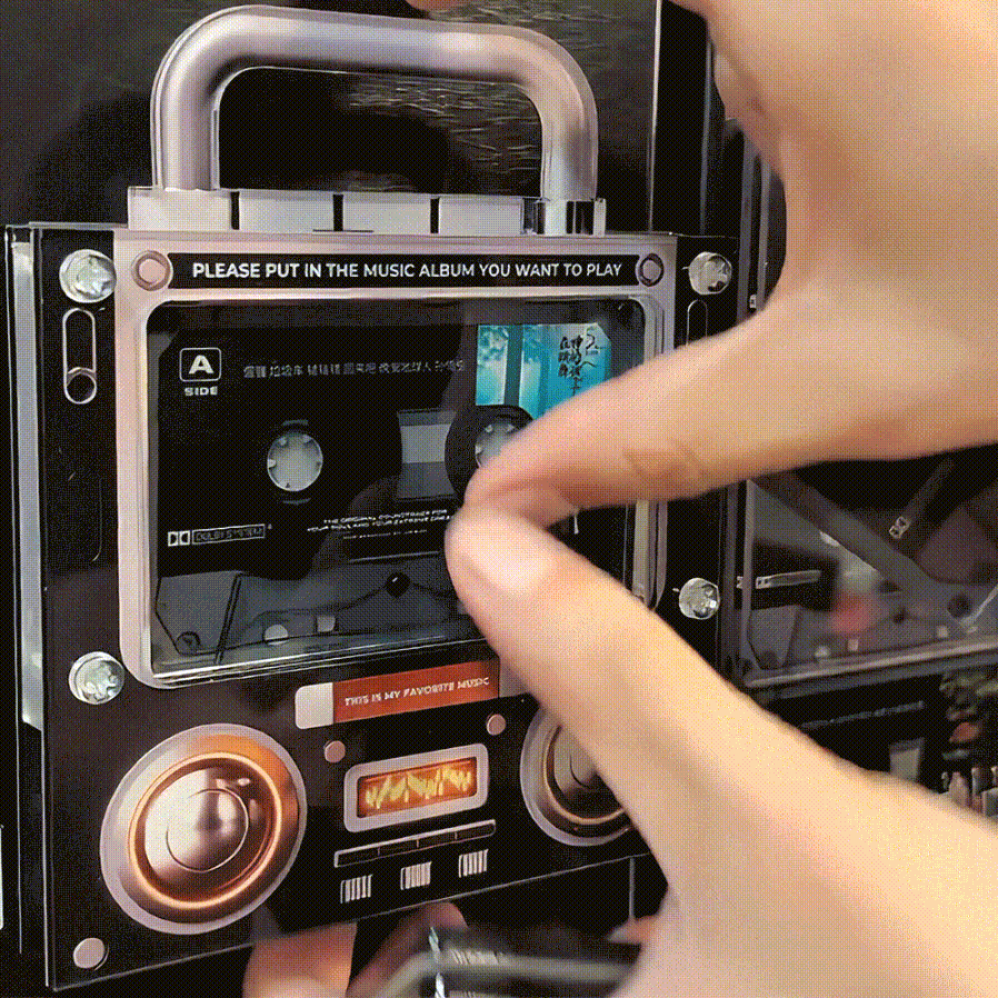 Custom Music Mixtape Fridge Magnet with Preview | Auto-Play 1/3/6/9 Songs Cassette Style Photo Magnet with Changeable Tape & Song | No App Needed Romantic Gift for Couples & Anniversary - makephotopuzzleuk