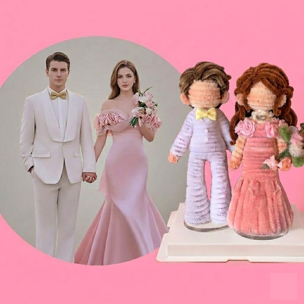 Custom Chenille Stems Personalized Twisting Stick Figure Personalized Doll Fuzzy Wire Doll for Couples - makephotopuzzleuk