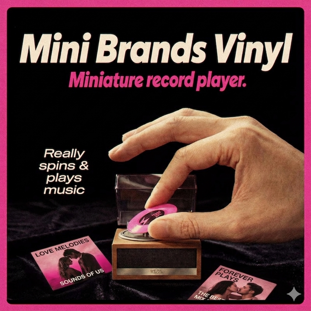Personalized Mini Music Player with Vinyl Really Spins & Play Music - makephotopuzzleuk