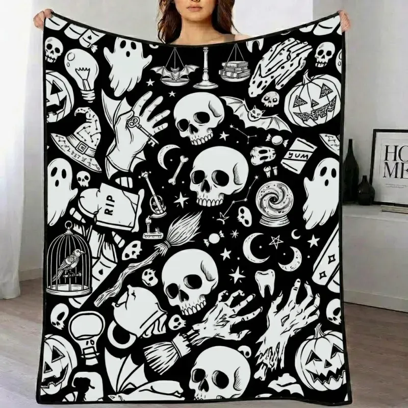 DIY Drawing Blanket with Optional 24 Colors Markers, Color Art Blanket Washable Blankets, Christmas Coloring Blankets for Adults - makephotopuzzleuk