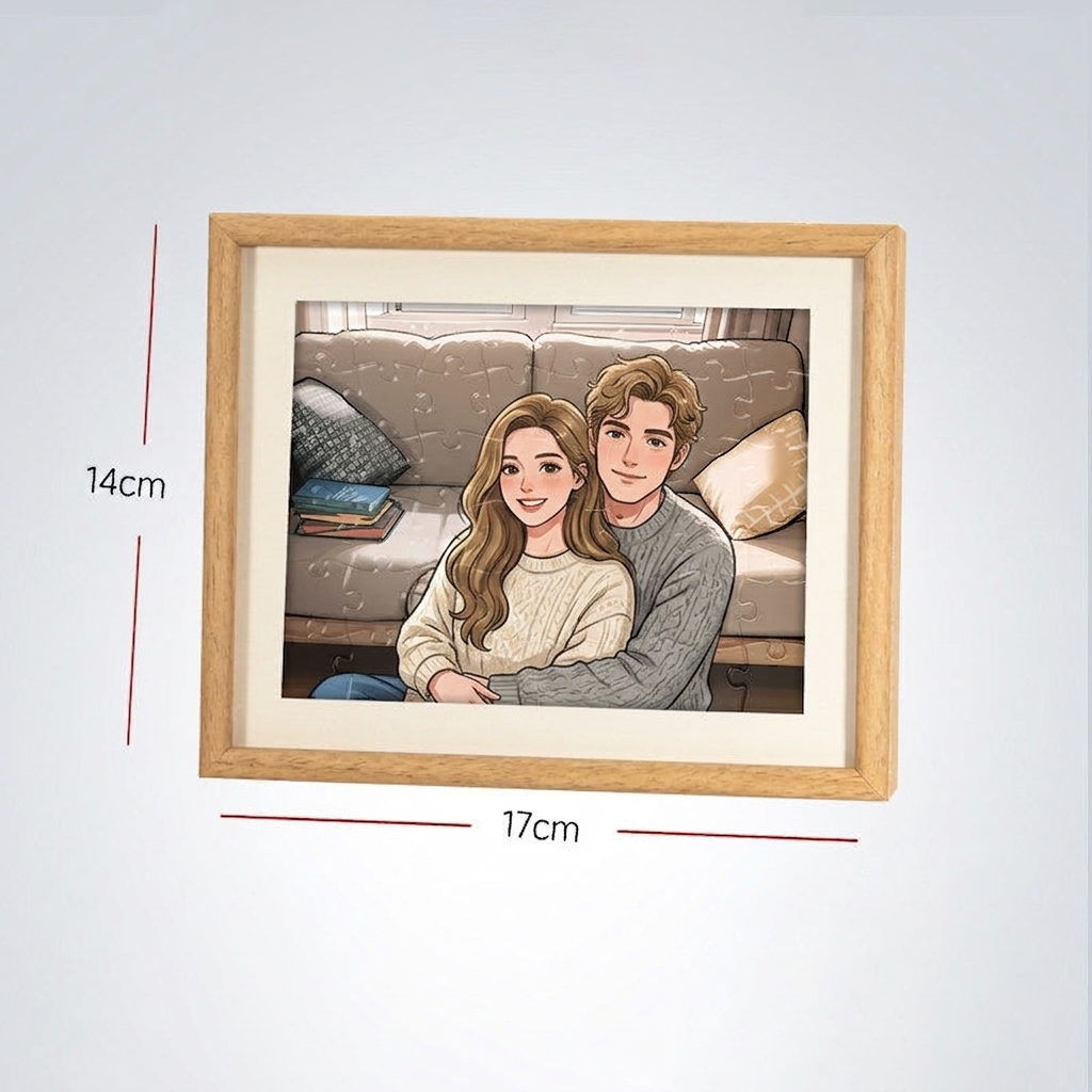 Personalized Photo Puzzle 48-63 Piece LED Acrylic Light Up Jigsaw with Wooden Frame Birthday Gift