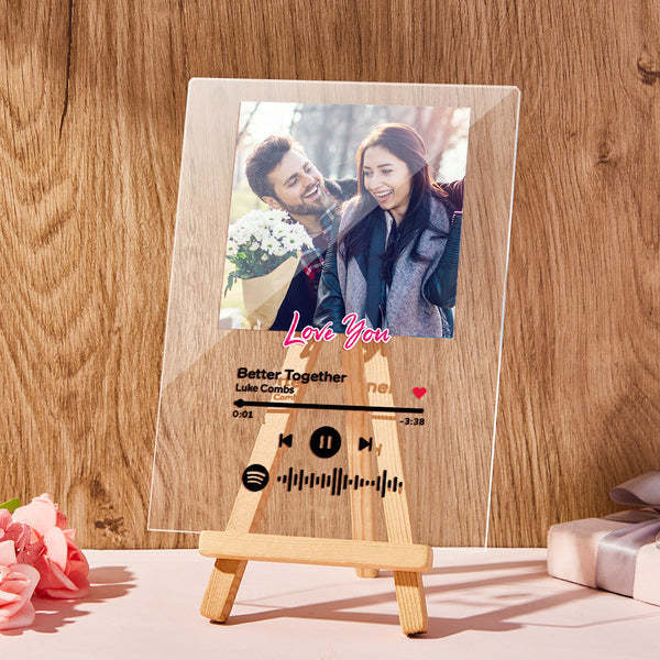 Custom Spotify Code Acrylic Keychain/Plaque/Night Light Personalised Song Engraved Gift For Lover - makephotopuzzleuk