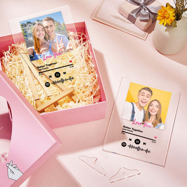 Custom Spotify Code Acrylic Keychain/Plaque/Night Light Personalised Song Engraved Gift For Lover - makephotopuzzleuk