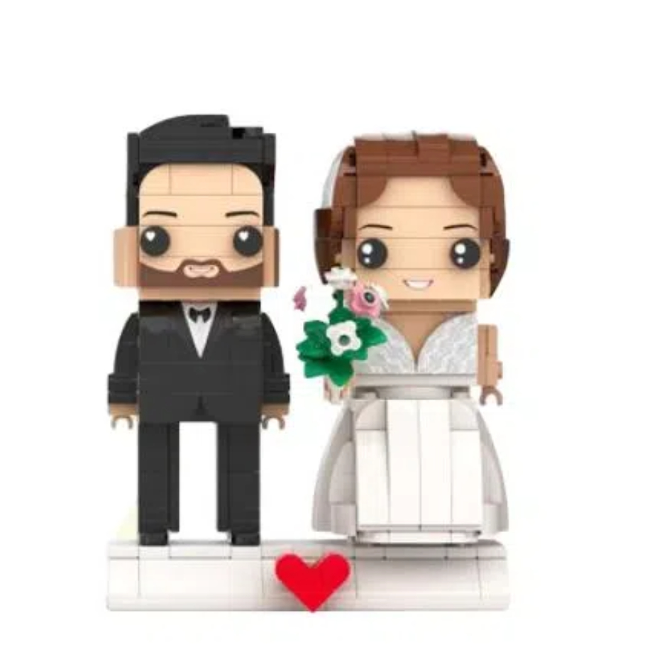 Fully Body Customizable 2 People Custom Brick Figures We Got Married Brick Me Figures