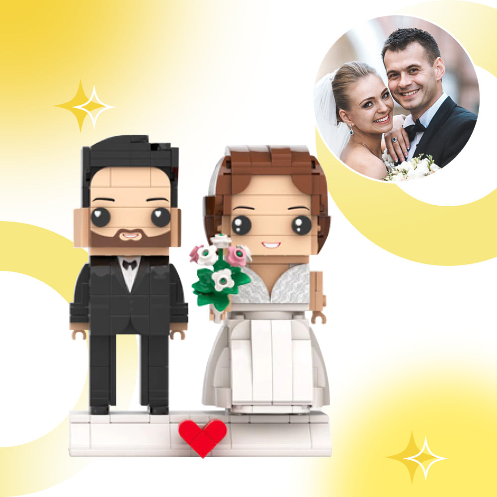 Fully Body Customizable 2 People Custom Brick Figures We Got Married Brick Me Figures