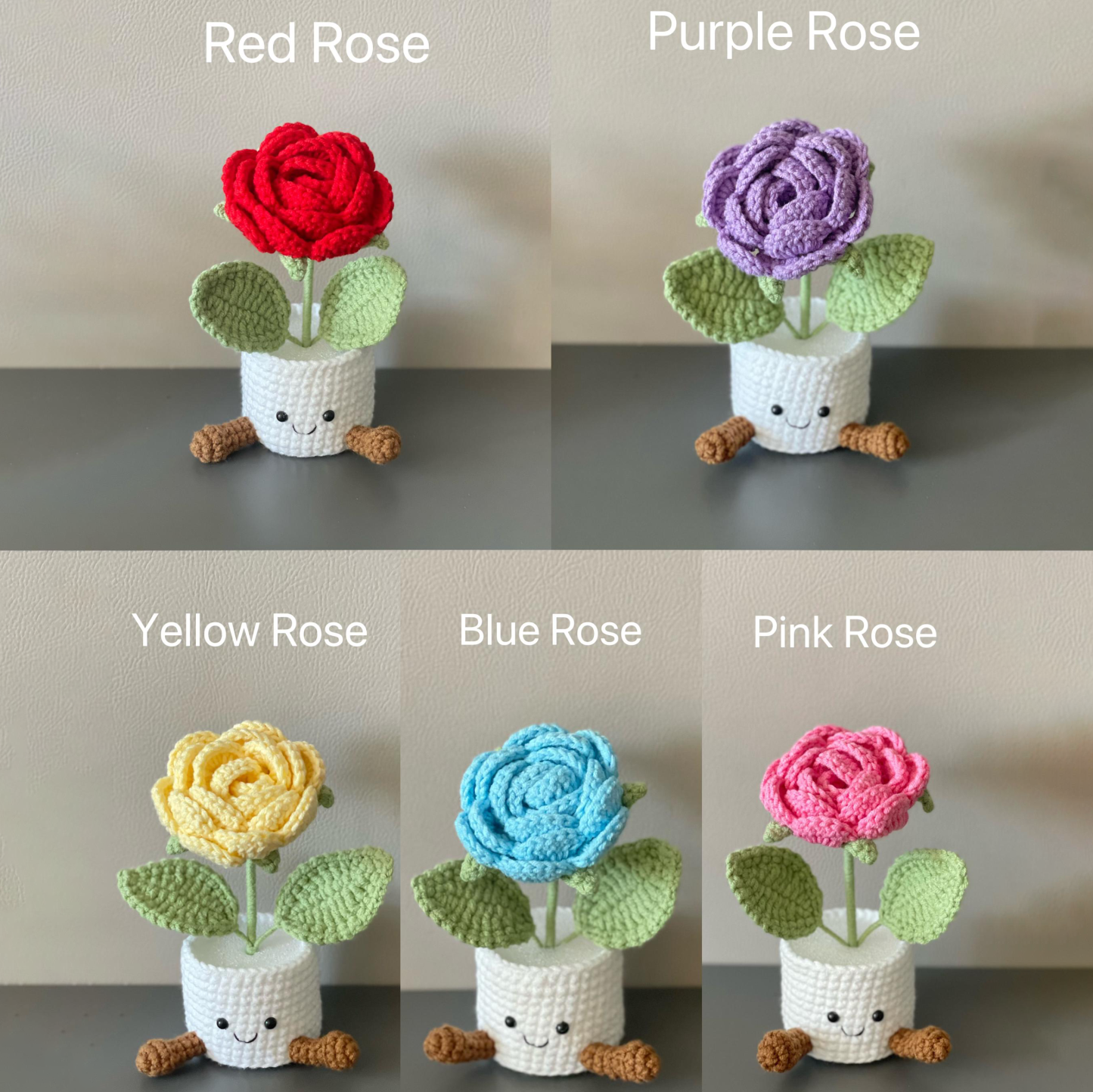 Handmade Crochet Flower Pot Gift | Cute Amigurumi Tulip Desk Decor | Kawaii Forever Flower | Birthday Mother’s Day Gift for Her Friend Mom - makephotopuzzleuk