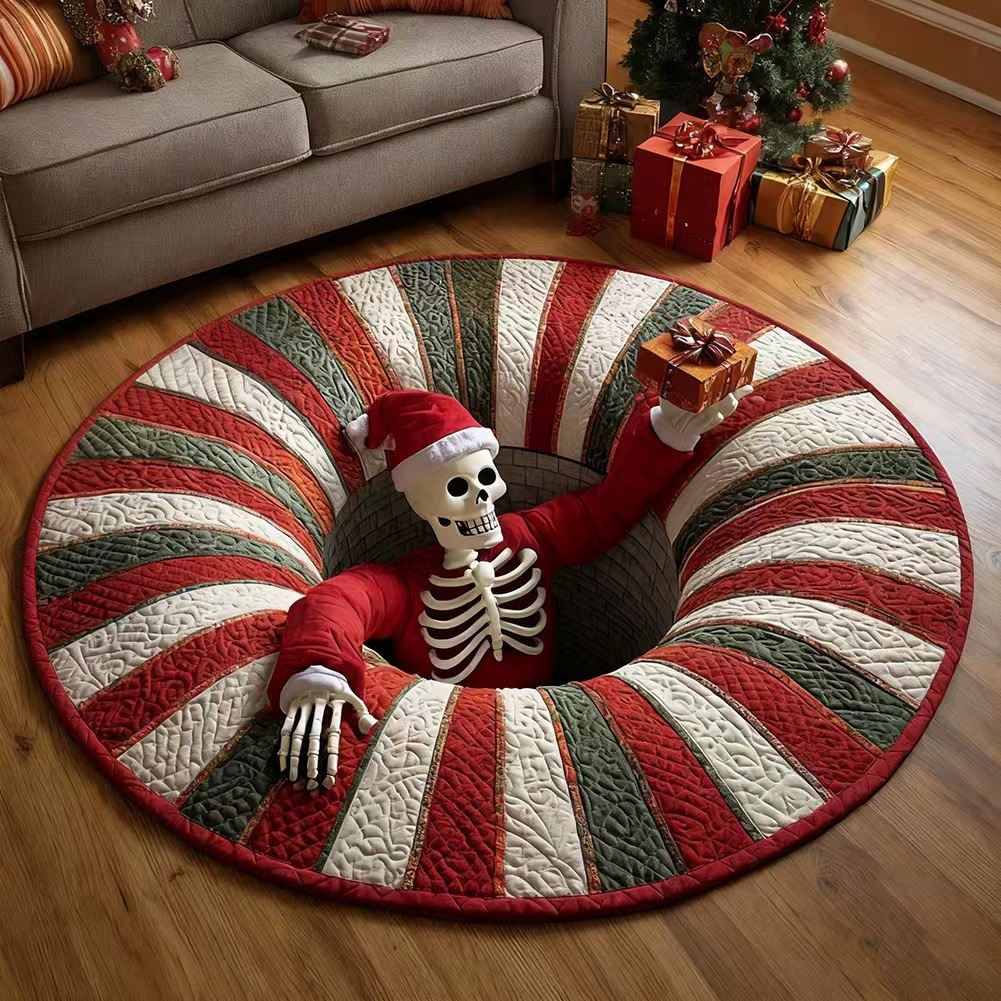 3D Optical Illusion Halloween Rug – Spooky Bottomless Hole Non-Slip Area Rug for Living Room, Entryway & Holiday Decor - makephotopuzzleuk