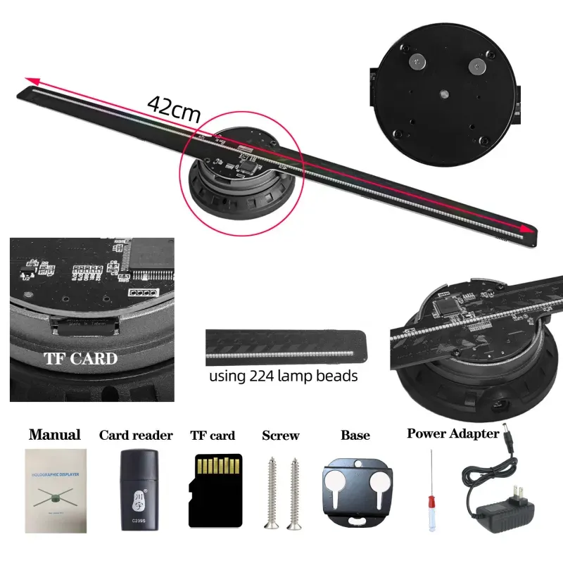 Hologram Led Fan 3d Holographic Fan Screen Hd Version Naked Eye 3d Home Decor - makephotopuzzleuk