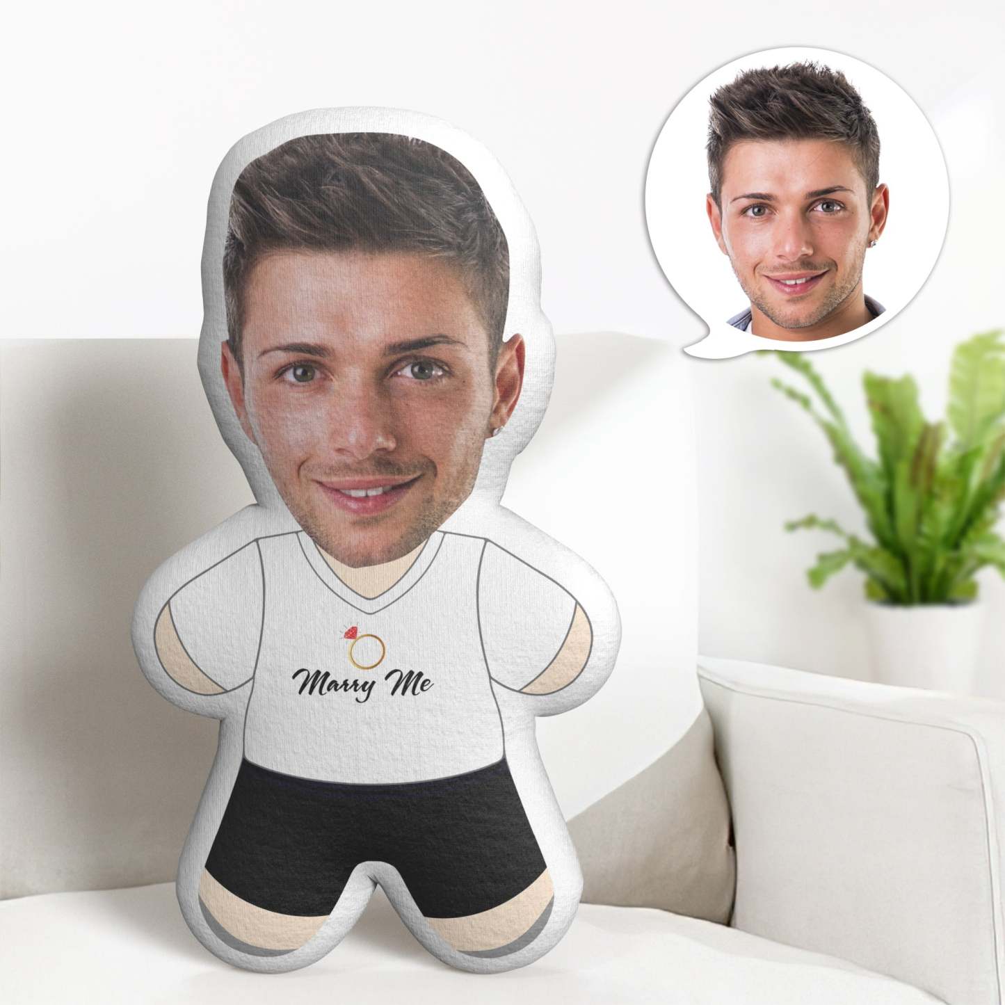 Custom Valentine's Day Minime Throw Pillow Marry Me Minime Throw Pillow Gifts - makephotopuzzleuk
