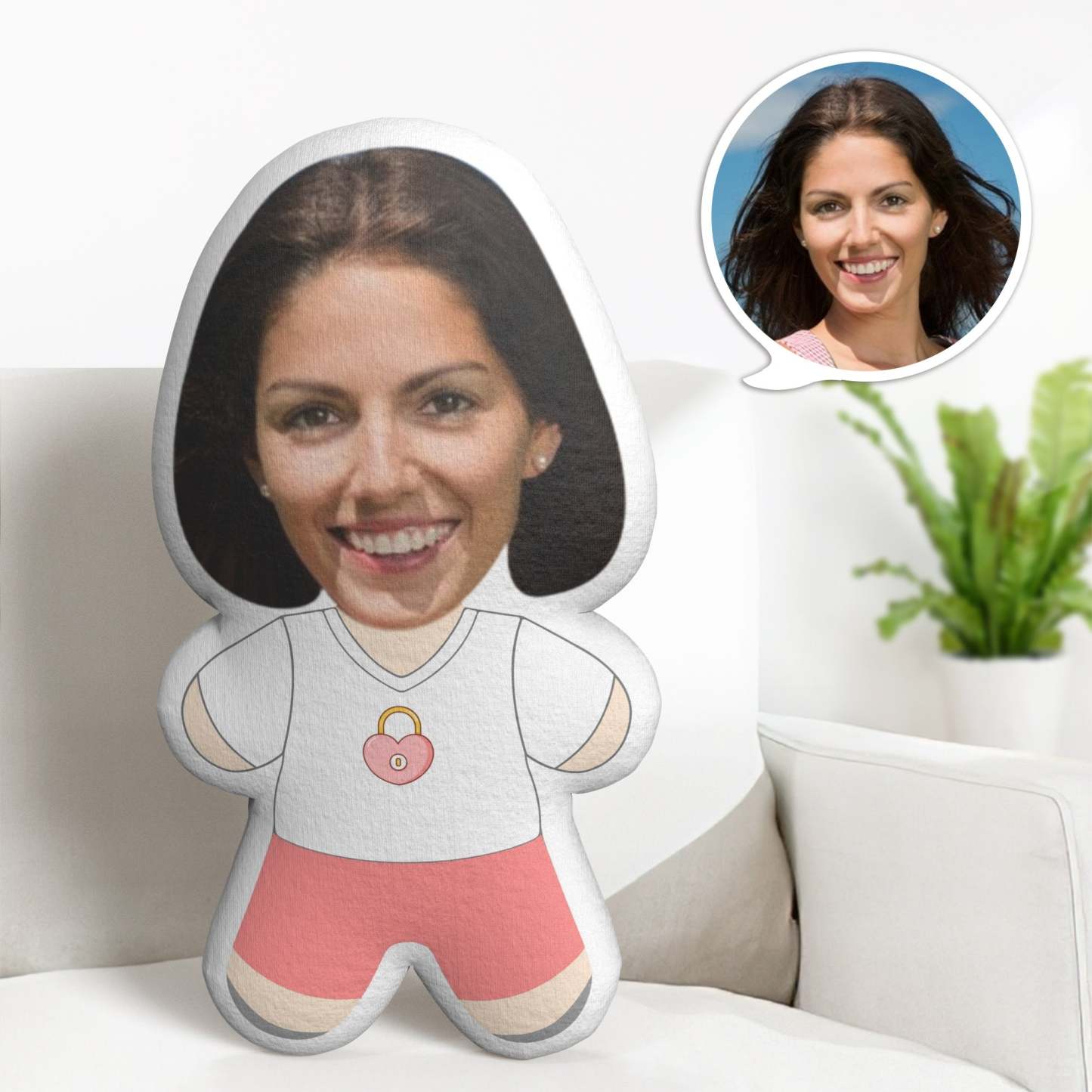 Valentine's Day Gifts Custom Love Lock Minime Throw Pillow Personalised Minime Throw Pillow Gifts - makephotopuzzleuk