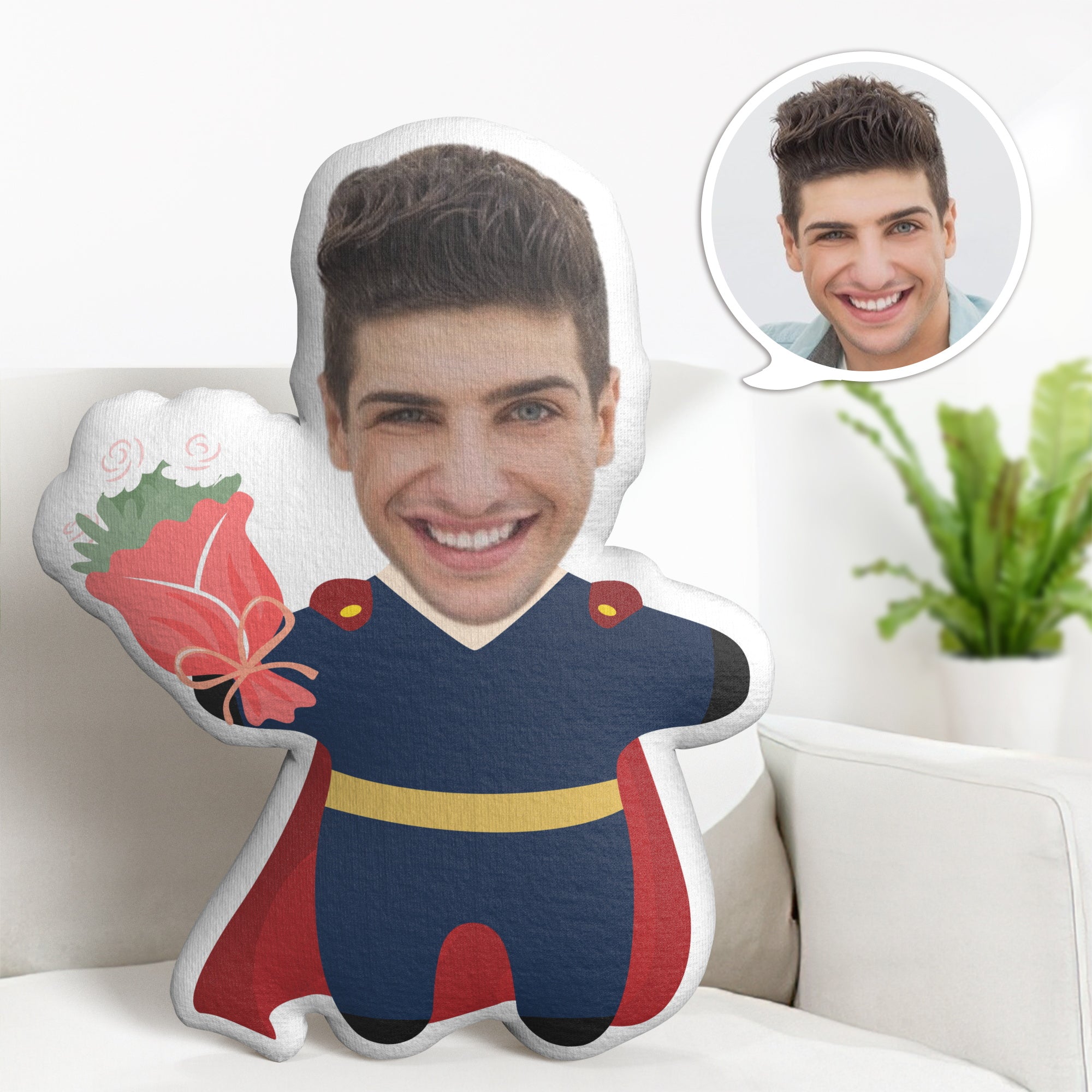 Personalised Thor Minime Throw Pillow Custom Face Minime Throw Pillow