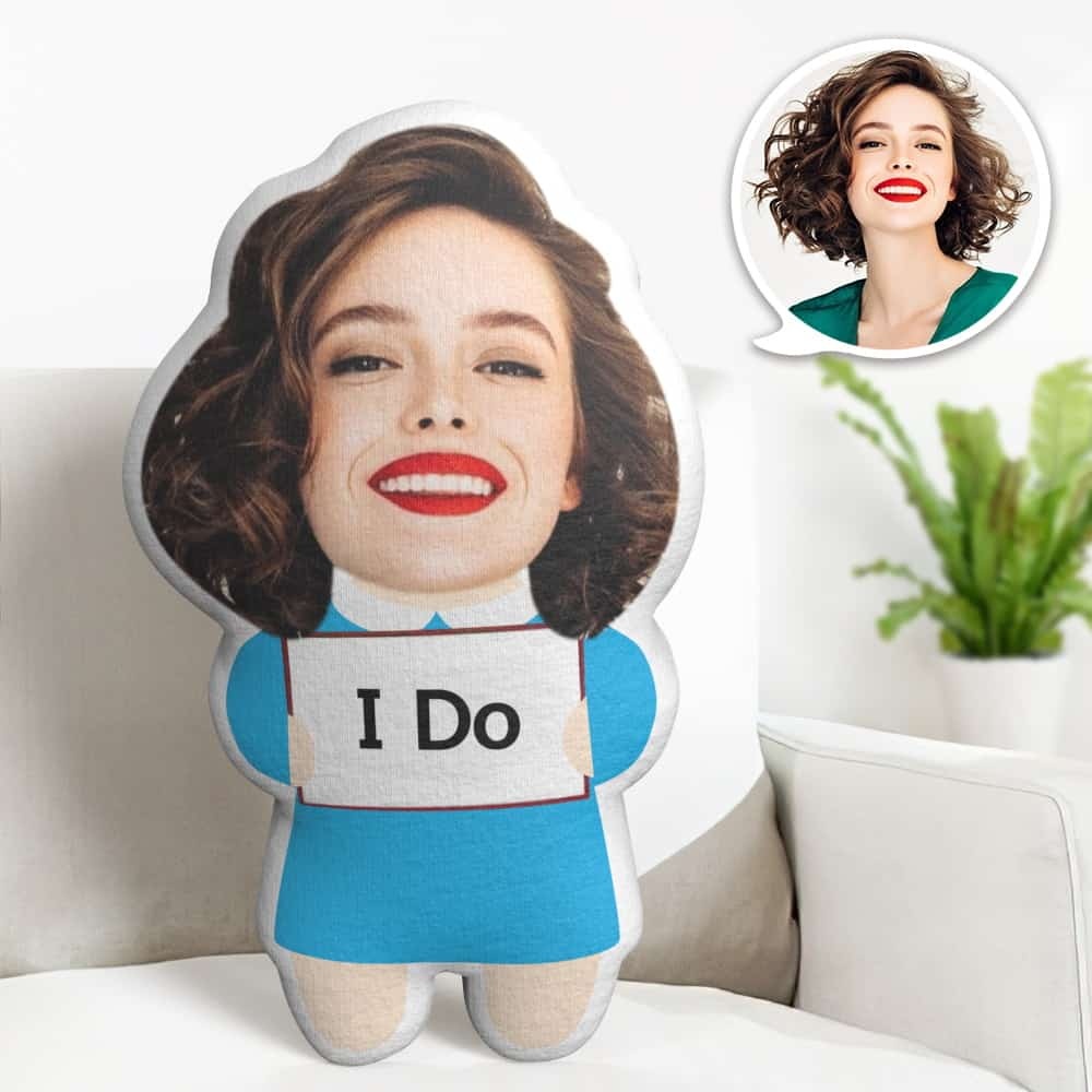 Valentine's Day Gift Custom Face Pillow, Cartoon I Do Face Doll, the Best Gift for Lover - makephotopuzzleuk