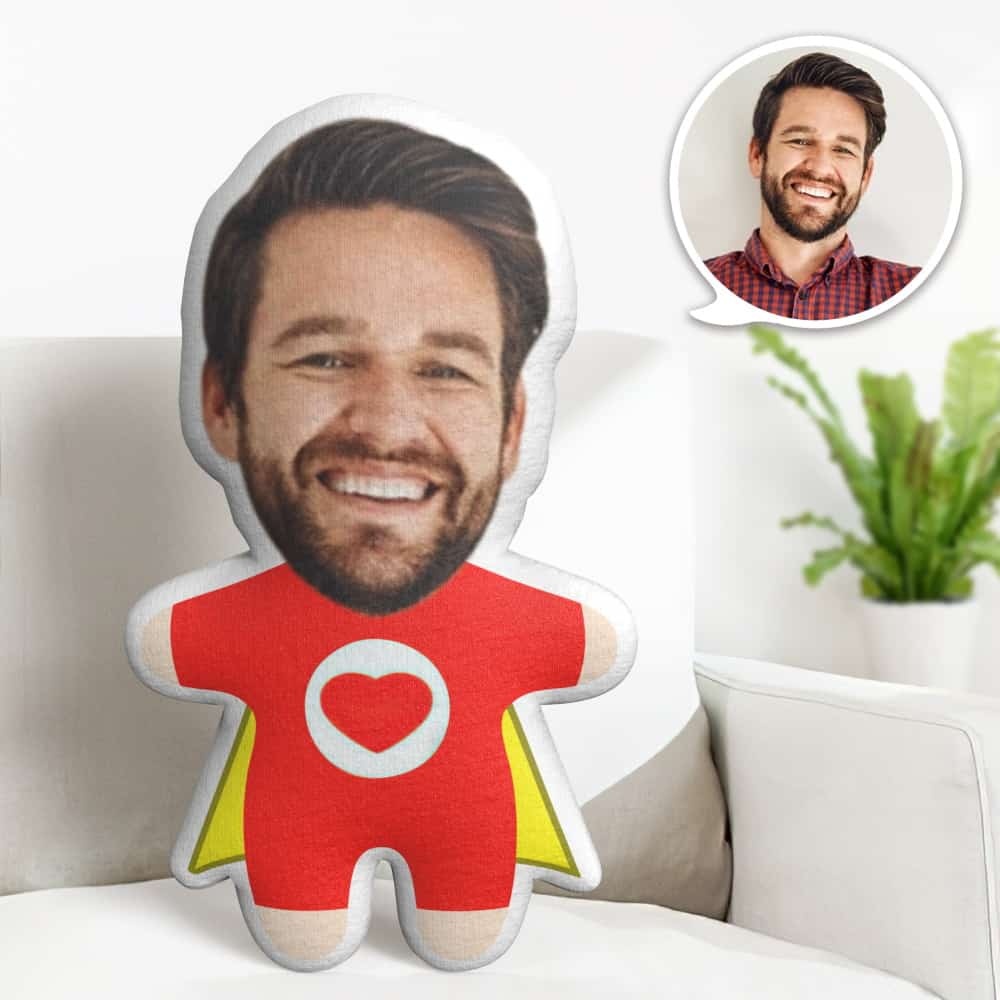 Valentine's Day Gift Custom Face Pillow, Cartoon Love Superman Face Doll, the Best Gift for Lover - makephotopuzzleuk