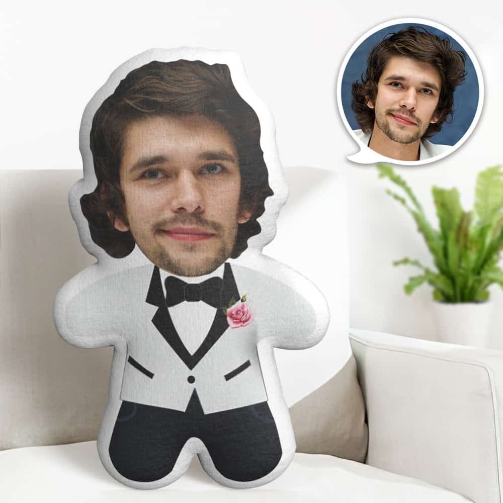 Valentine's Day Gift Custom Face Pillow, Cartoon Male in Suit Face Doll, the Best Gift for Lover - makephotopuzzleuk