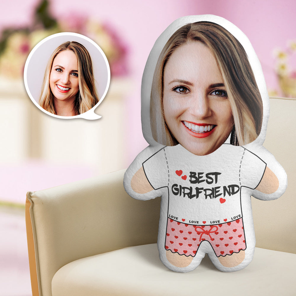 Best Girlfriend Minime Teddy Pillow Custom Face Personalized Photo Minime Doll