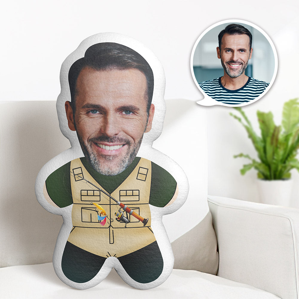 Custom Face Minime Teddy Pillow Fisherman Personalized Photo Minime Doll