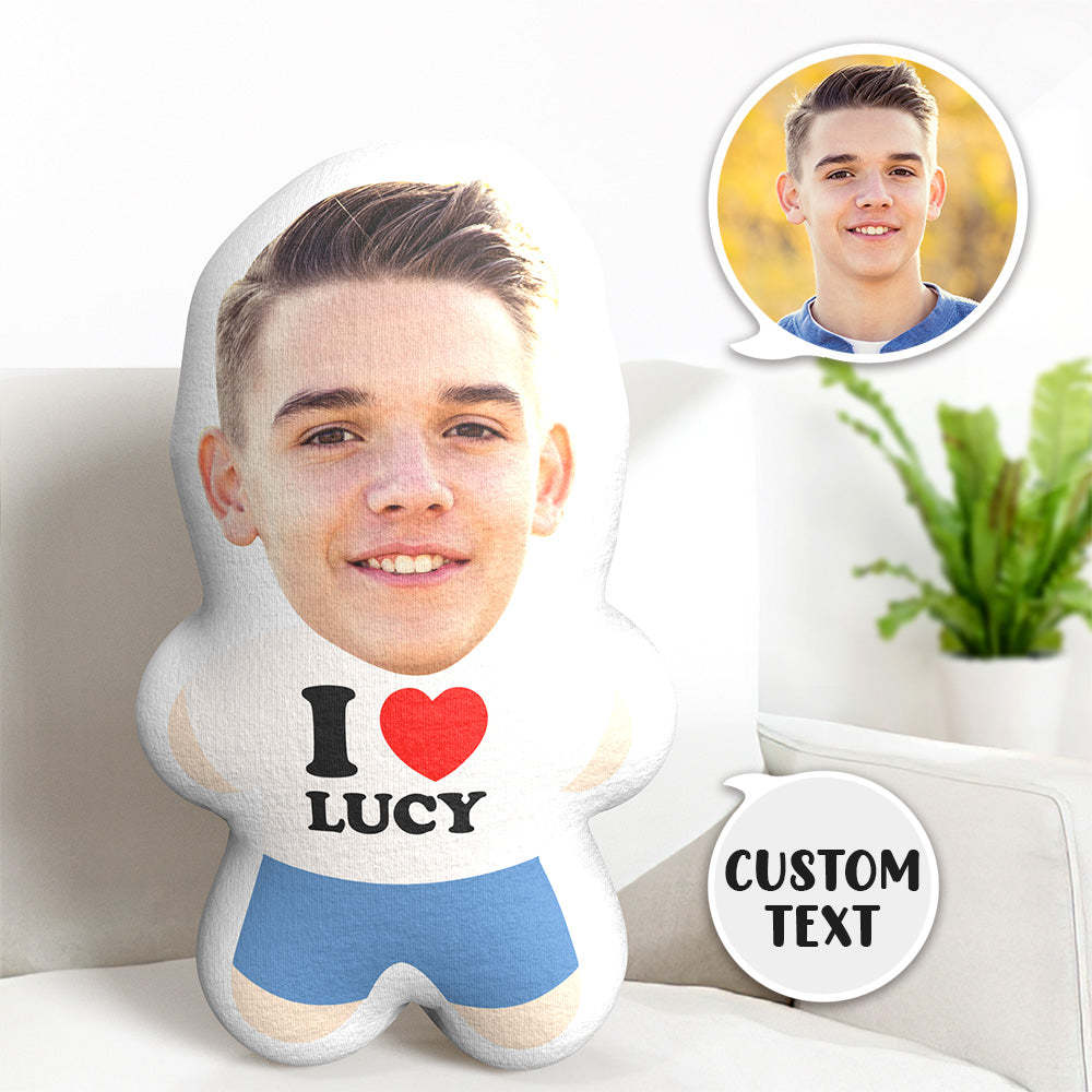 Personalised Teddy with Photo Boyfriend Teddy Custom Name Personalised Photo Mini Me Pillow Gift for Love