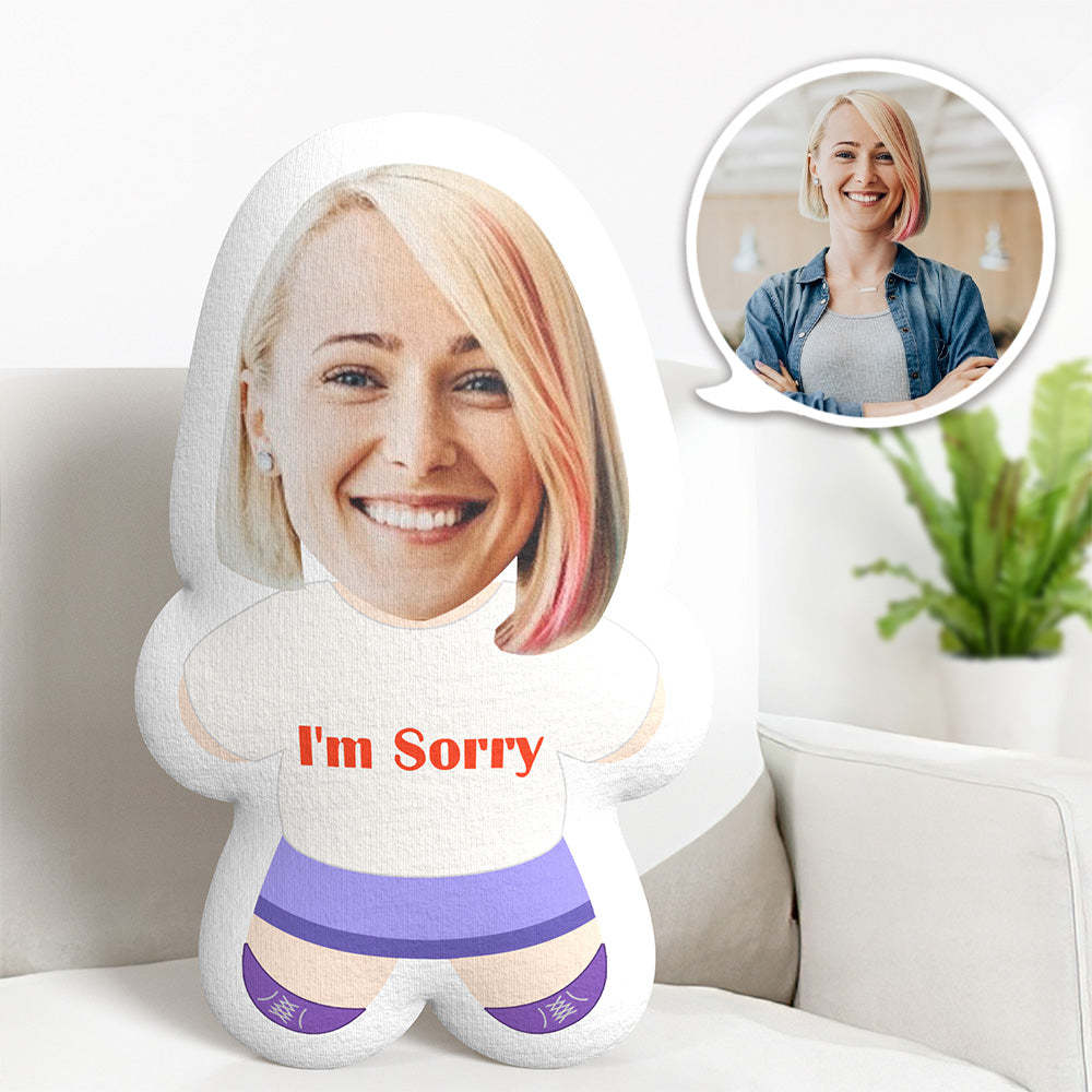 Custom Pillow Face Body Pillow I'M Sorry Baby For Adult Minime Pillow Personalized Doll Couple Gifts - makephotopuzzleuk