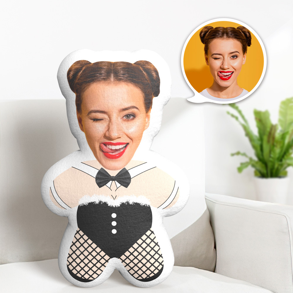 Custom Minime Throw Pillow Bunny Face Pillow Personalized Photo Minime Pillow - makephotopuzzleuk